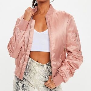 Mauve padded bomber jacket